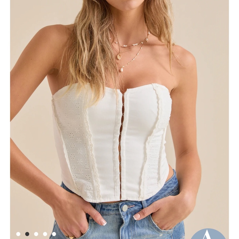 Altar'd State White Bustier Crop Top
